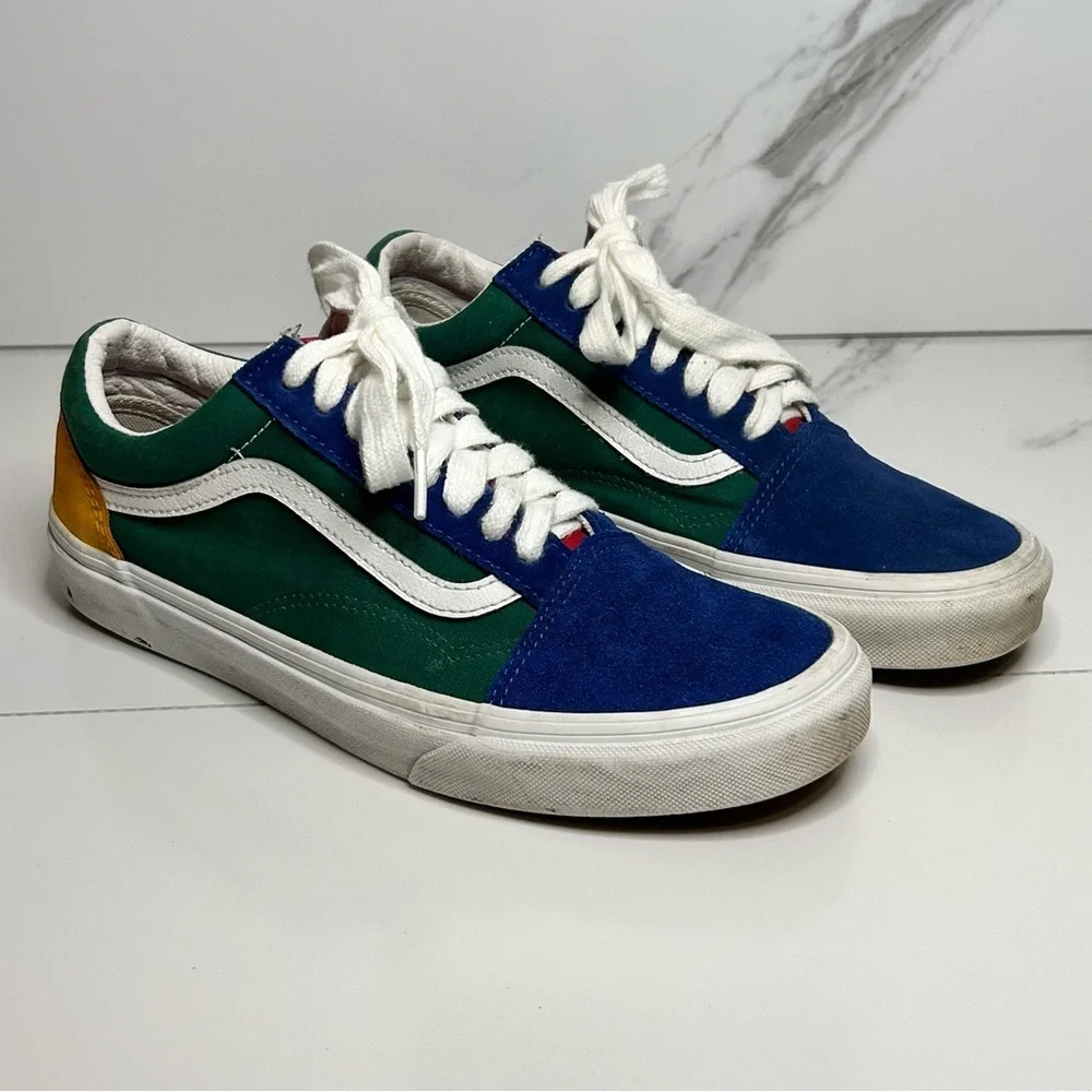 Vans Old Skool Yacht Club Blue Yellow Red and Green Sneakers Size 8